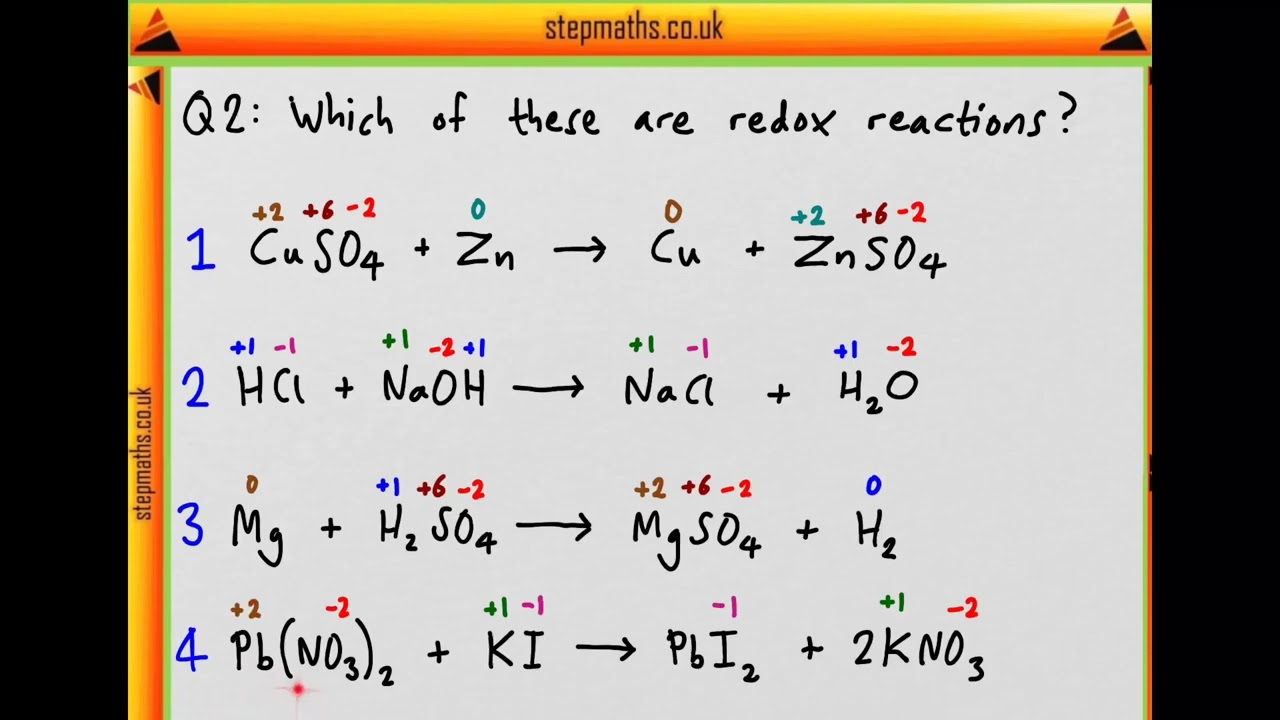 BMAT 2014 Section 2 - Q02 Chem - Redox - Worked Solution