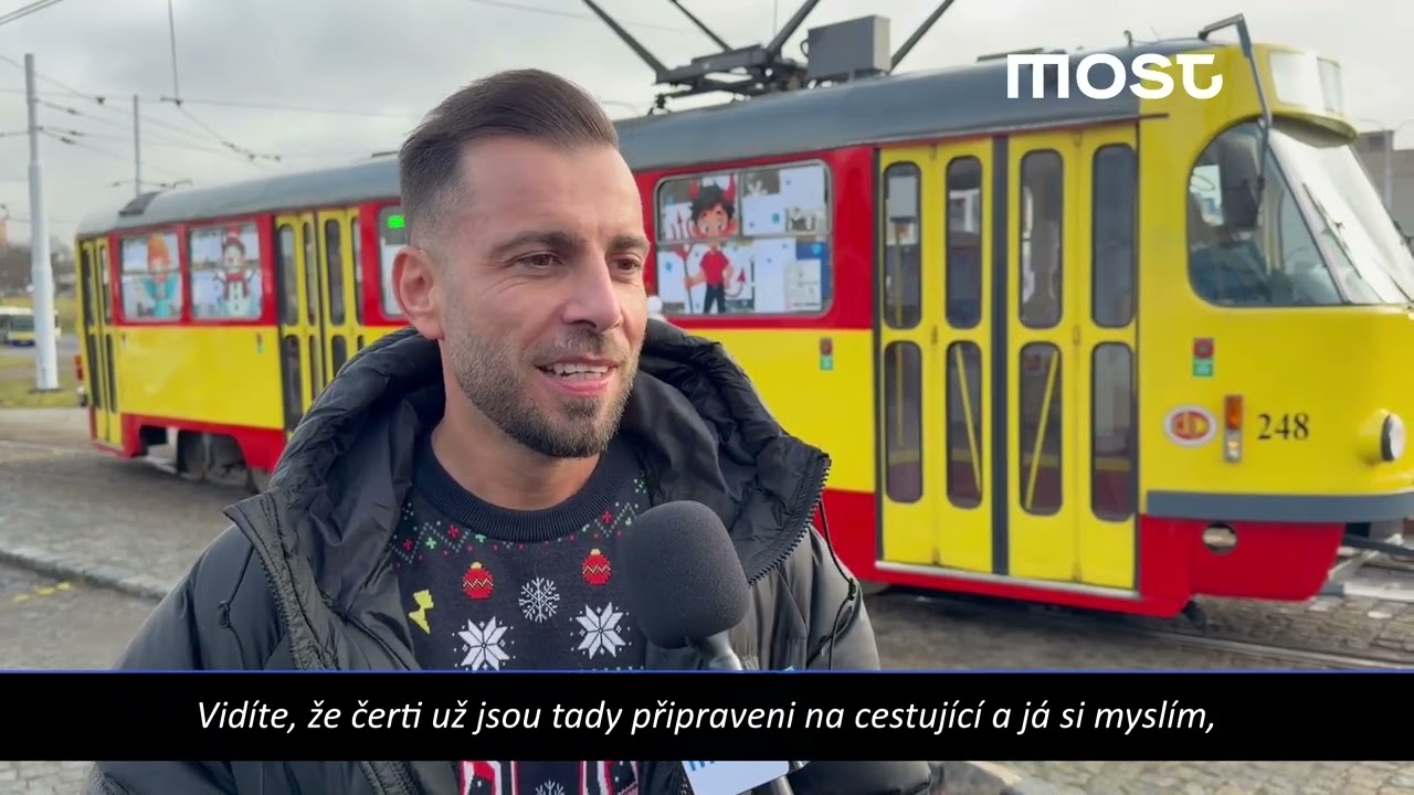Mikul&aacute;&scaron;sk&aacute; tramvaj prosvi&scaron;těla Mostem!