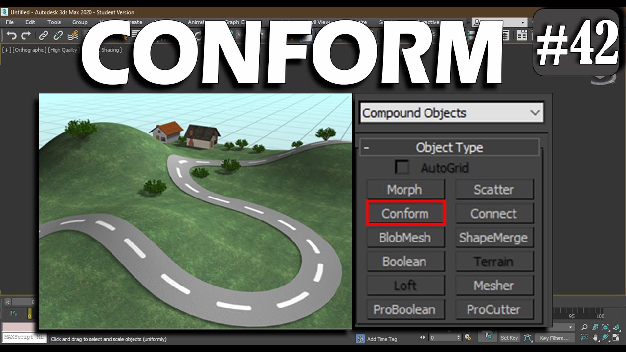 #42 || CONFORM COMPOUND OBJECT IN 3DS MAX || 3DS MAX FULL Tutorials in Hindi ||