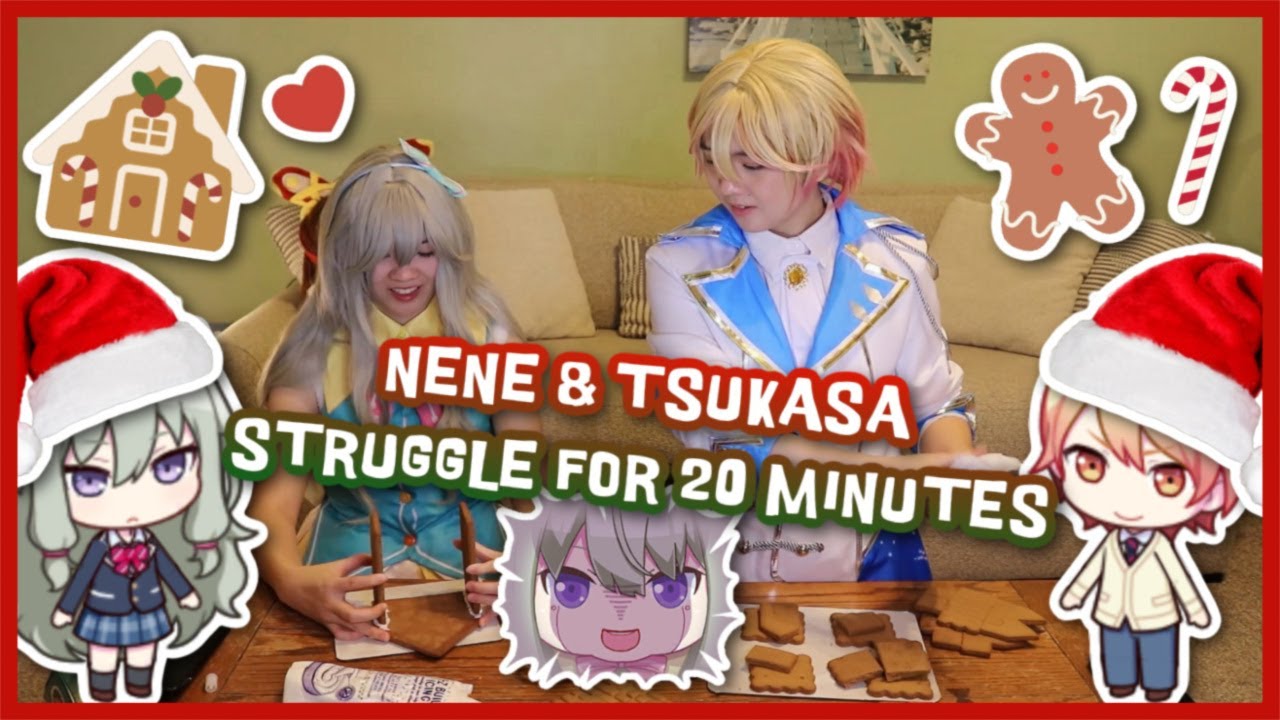 WxS Nene and Tsukasa Build Gingerbread Houses (And Fail) | Cosplay | Project Sekai