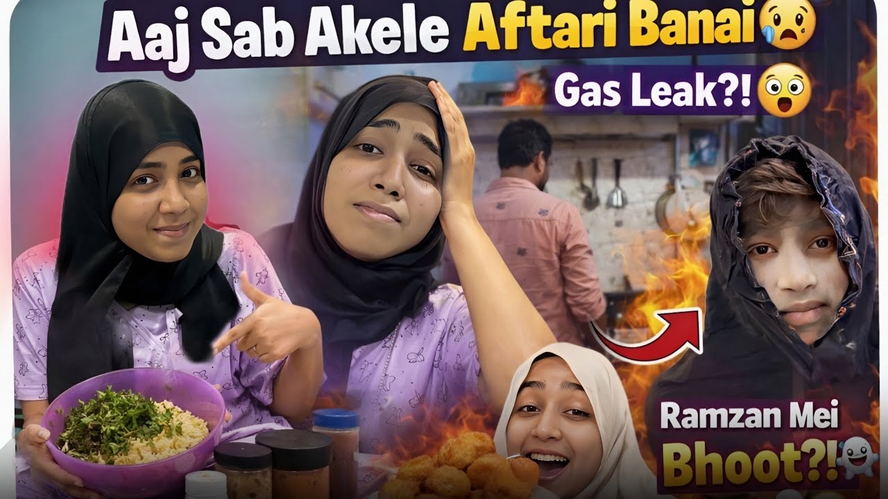 Ramzan day 5// aaj sab akela AFTAR bana padha 😭 gas ka pip change  karna padha 😨//@Affoqueen786 