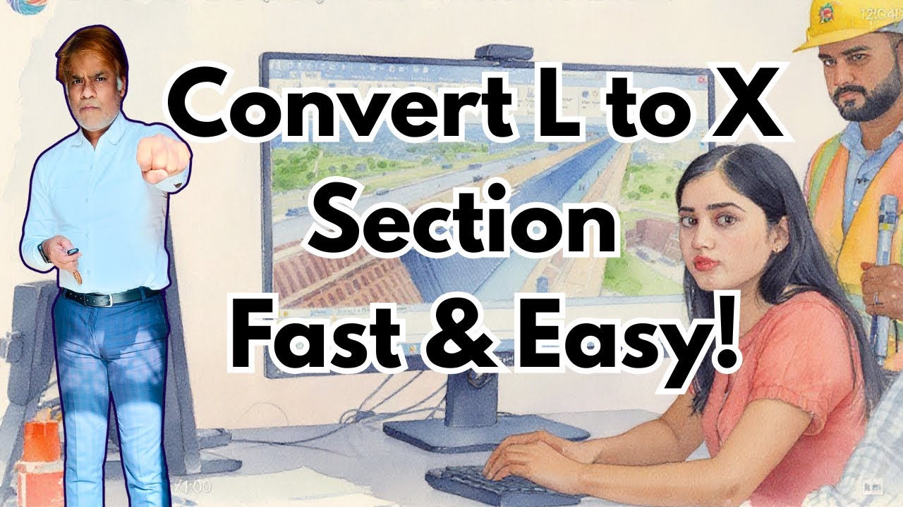 X Section Auto Generation from L Section Data | Civil Engineering Trick