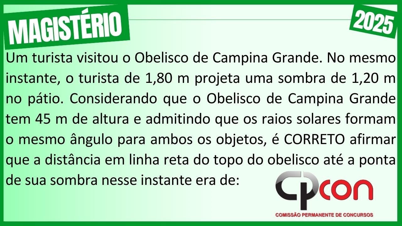 Dois Conceitos de GEOMETRIA PLANA na Prova da Banca CPCON