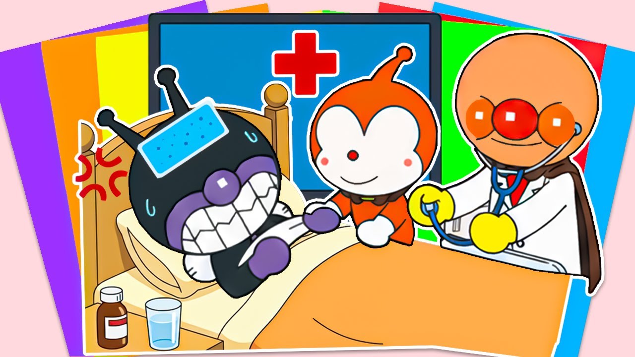 【癒しASMR】アンパンマンシールを飾ってはがす 🧡🩺Satisfying Sticker Peeling with Doctor Anpanman Caring for Baikinman!