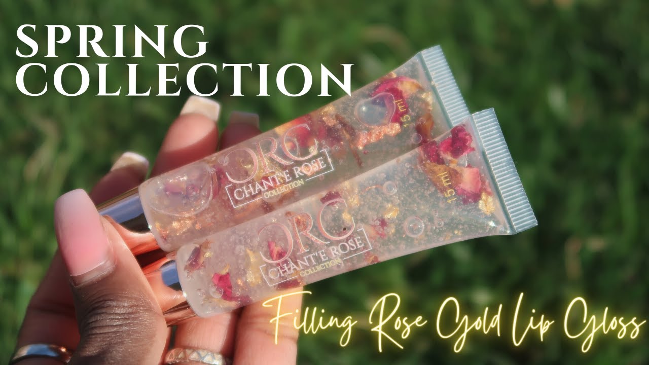 HOW TO MAKE ROSE GOLD LIP GLOSS | FILL LIP GLOSS TUBES W/ME | DIY LIP GLOSS W/ROSE & GOLD FLAKES