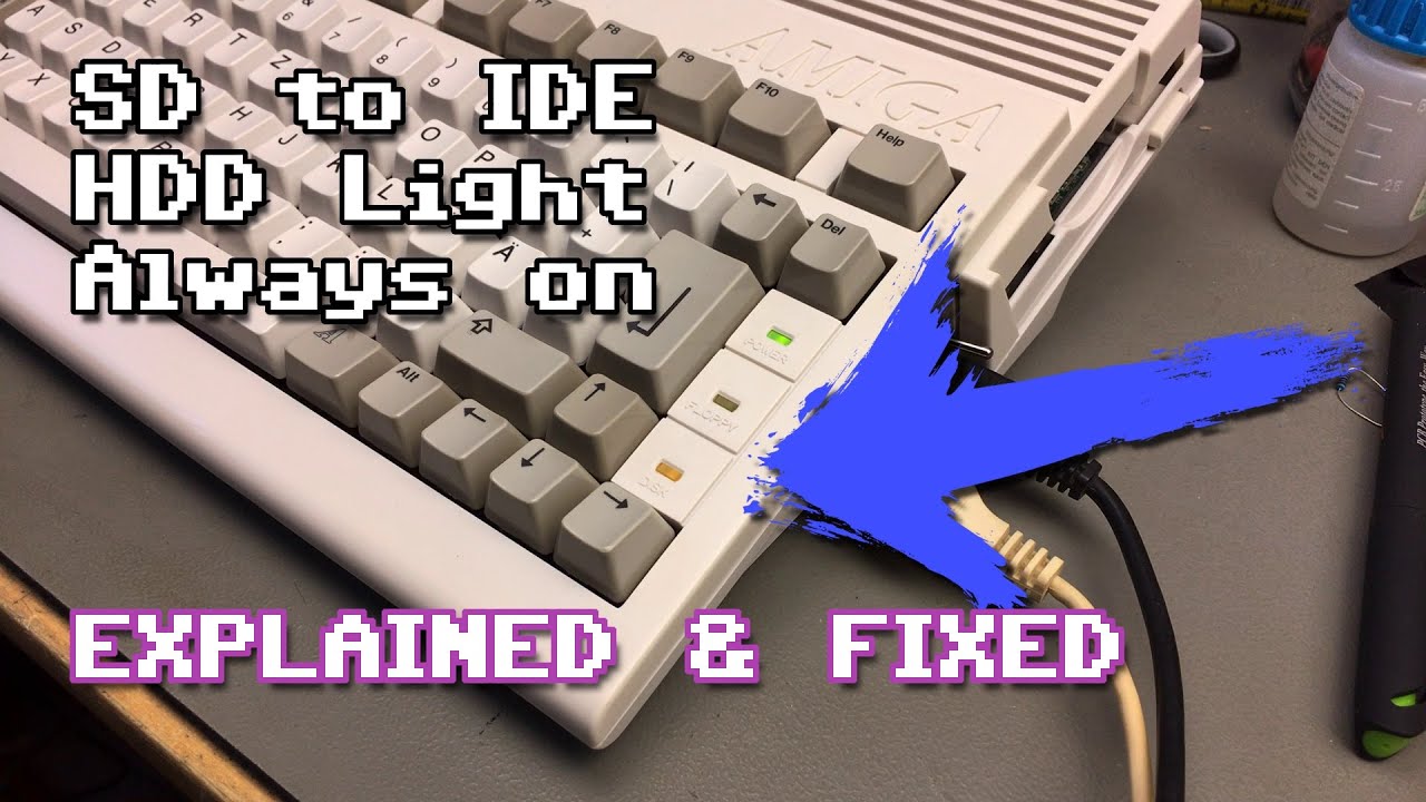 Amiga 600 SD to IDE HDD LED Always on Explanation & Fix