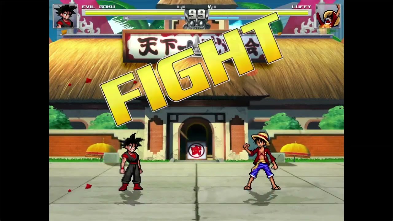 evil goku VS luffy