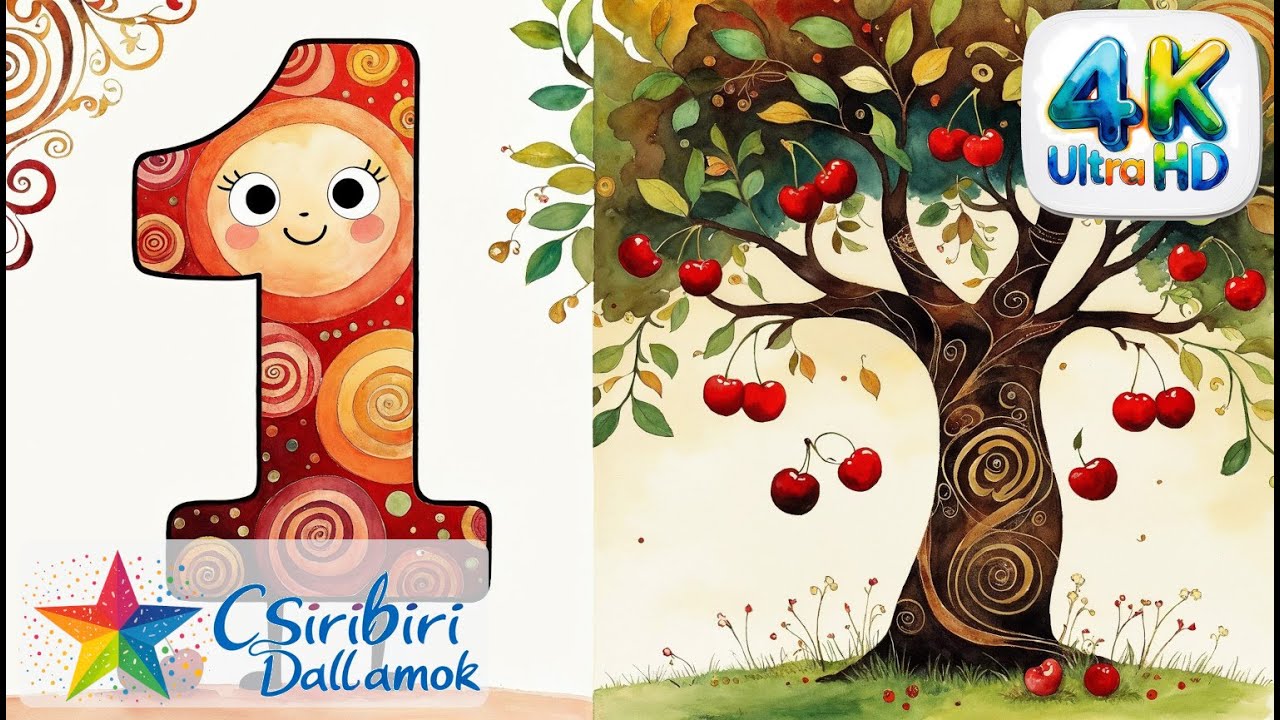 Egy – megérett a meggy 🍒 | Számoló mondóka 1-től 10-ig | Csiribiri gyerekdal [4K]