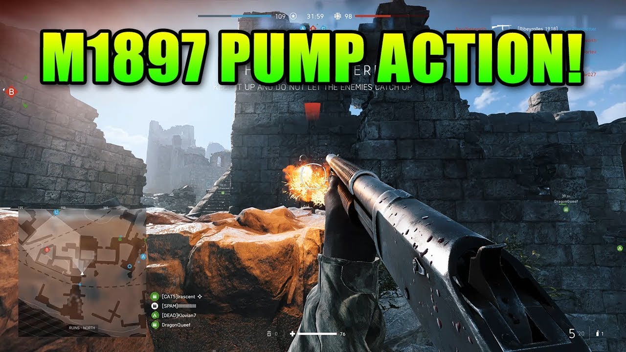 Fully Upgraded M1897 Pump Action Shotgun | Battlefield 5