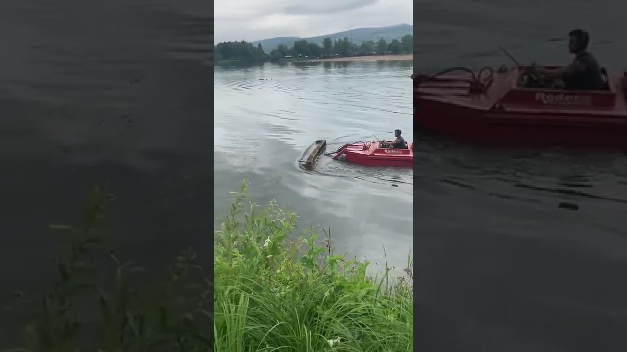 Wiesensee Hemsbach, Mähboot Einsatz