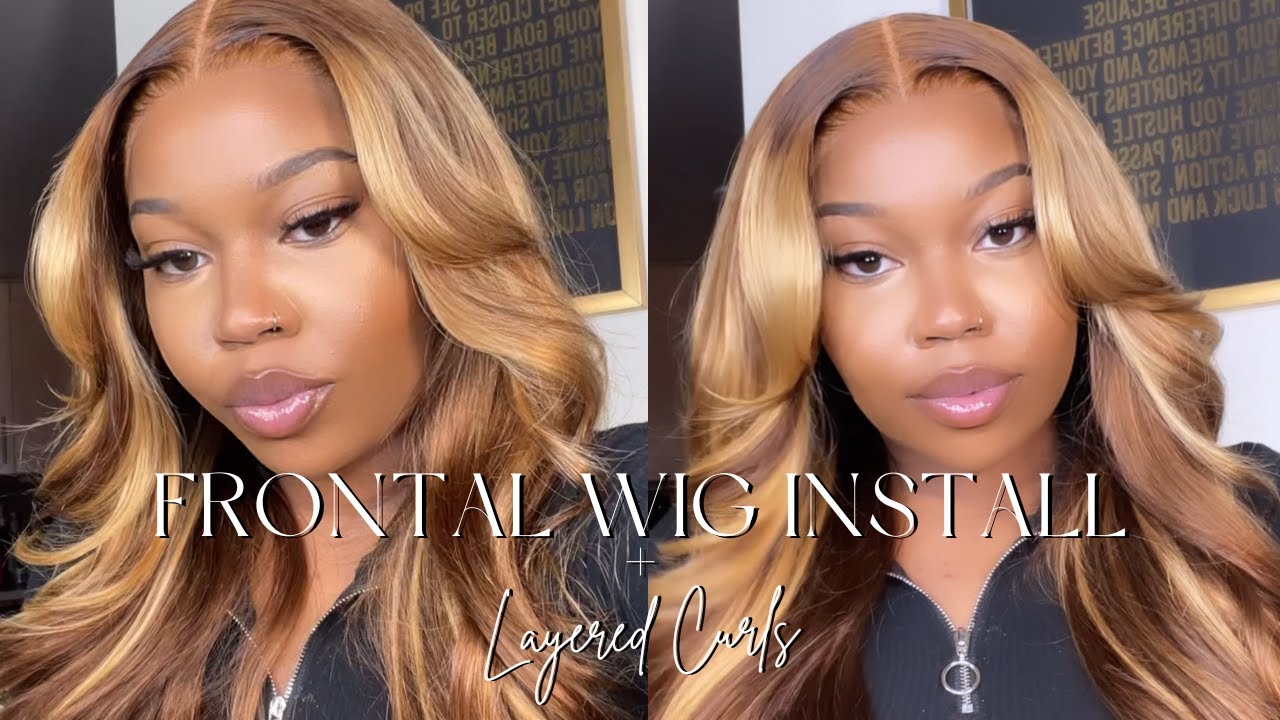START TO FINISH BLONDE HIGHLIGHTED WIG INSTALL + LAYERED CURLS TUTORIAL | Ft Geeta Hair