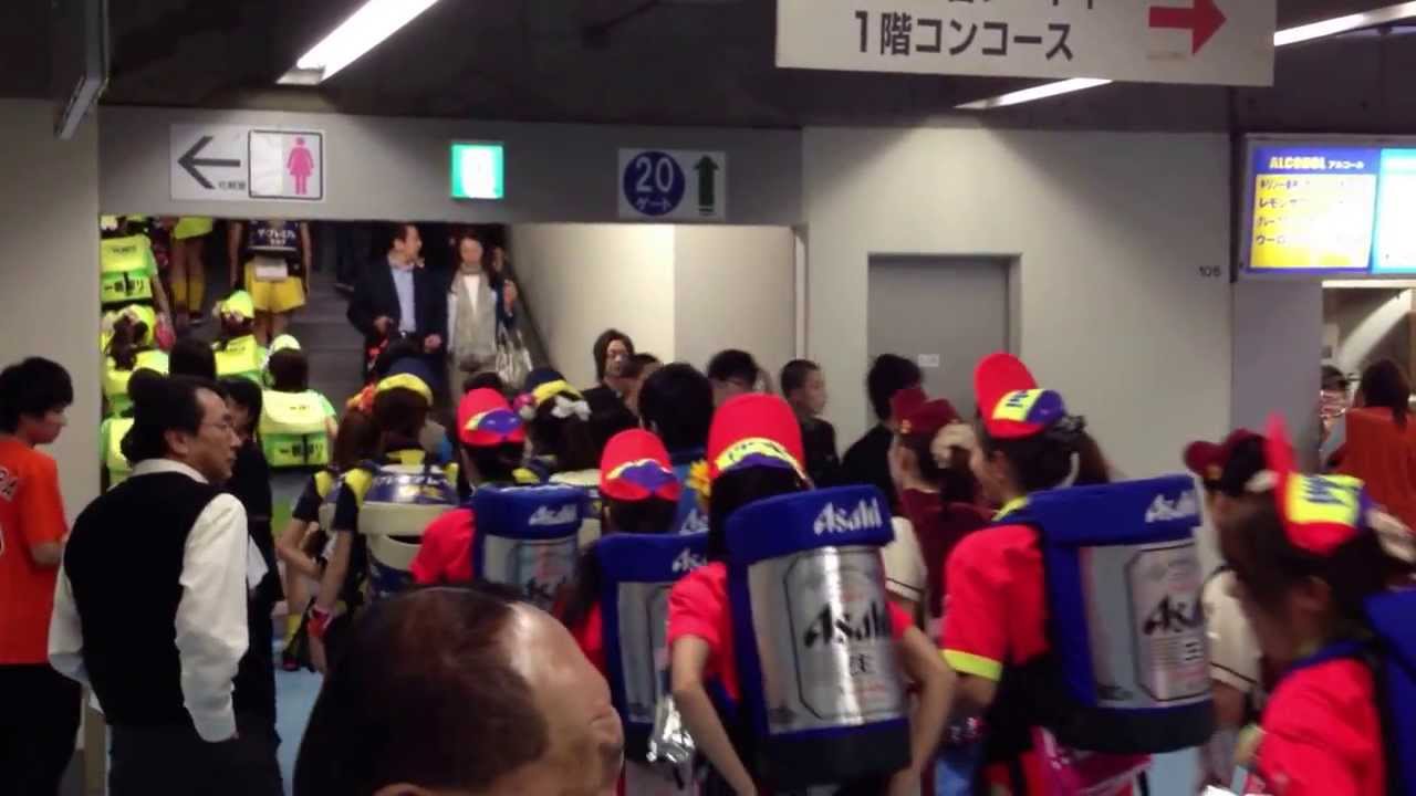 Tokyo Dome beer girls at Yomiuri Giants baseball game