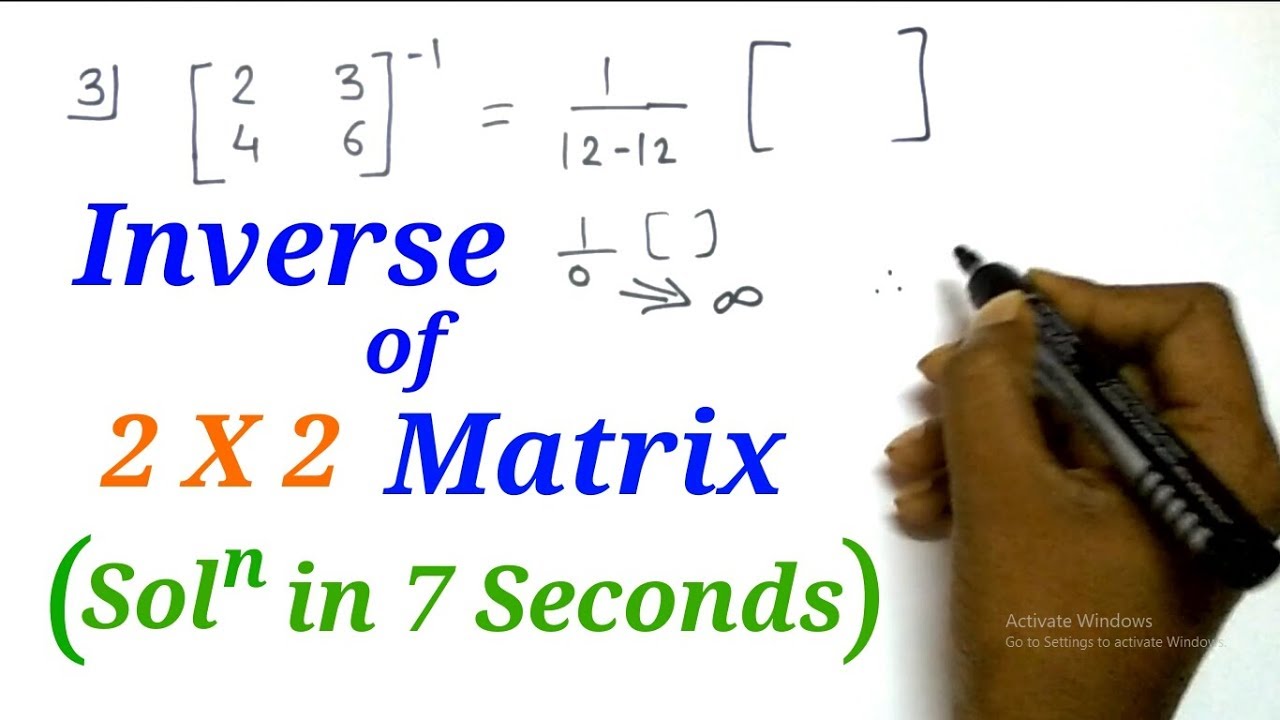 Inverse of 2*2 Matrix | 12th MH-CET | Mathematics | Solution in 7 Seconds