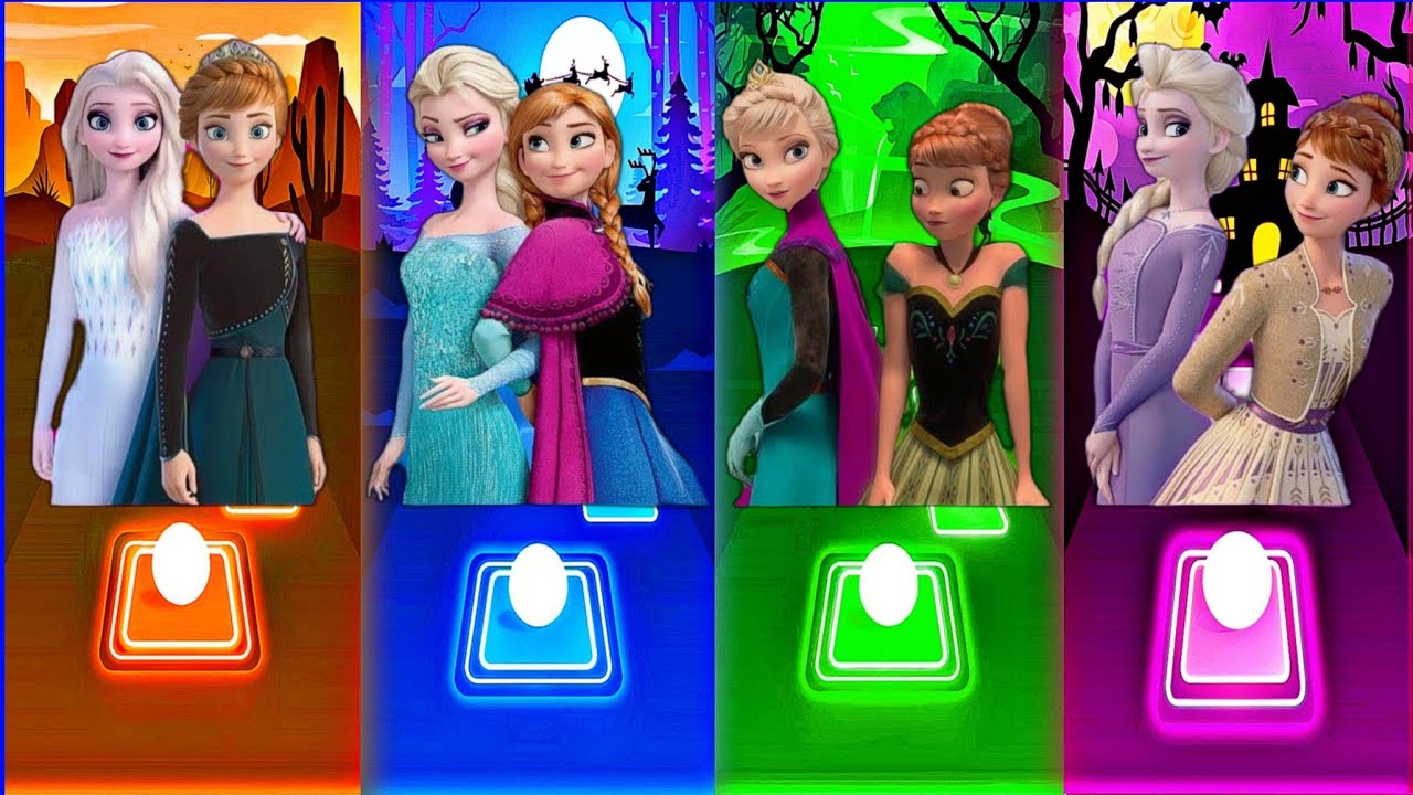 Elsa Song Challenge ❄️ Rhythm Sync Gameplay | Let It Go vs Into The Unknown | Tiles Hop Player Perfo