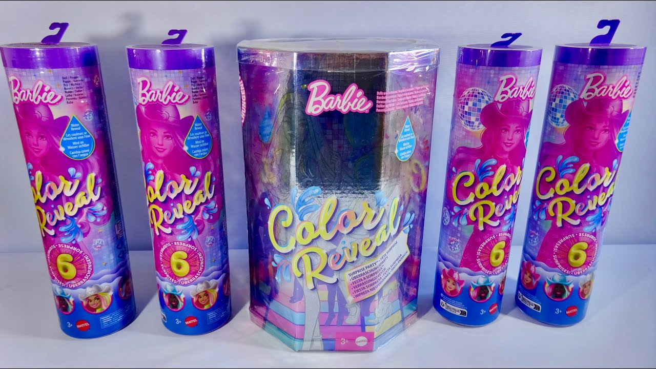 UNBOXING Barbie Color Reveal Big Surprise Party Box and Dance Surprise Mystery Toys ASMR