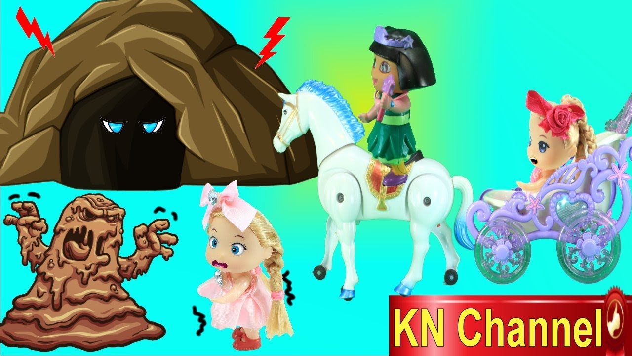 ĐỒ CHƠI XE NGỰA CỦA BÚP BÊ KN Channel VÀ THẦN BÙN TRONG HANG DƠI