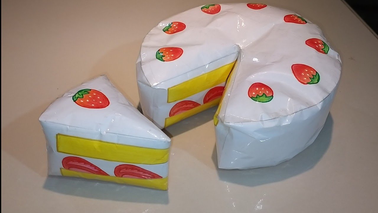 TUTORIAL Paper Squishy Strawberry Cake 3D 🍰 || Tutorial paper squishy jumbo #9