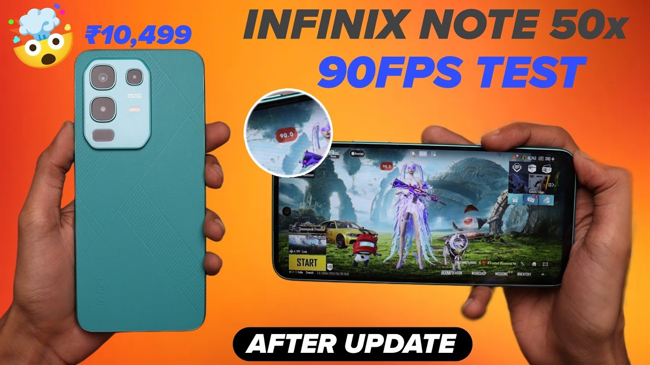 Infinix Note 50x BGMI 90FPS Test | Graphics, Gyro, Battery Test!