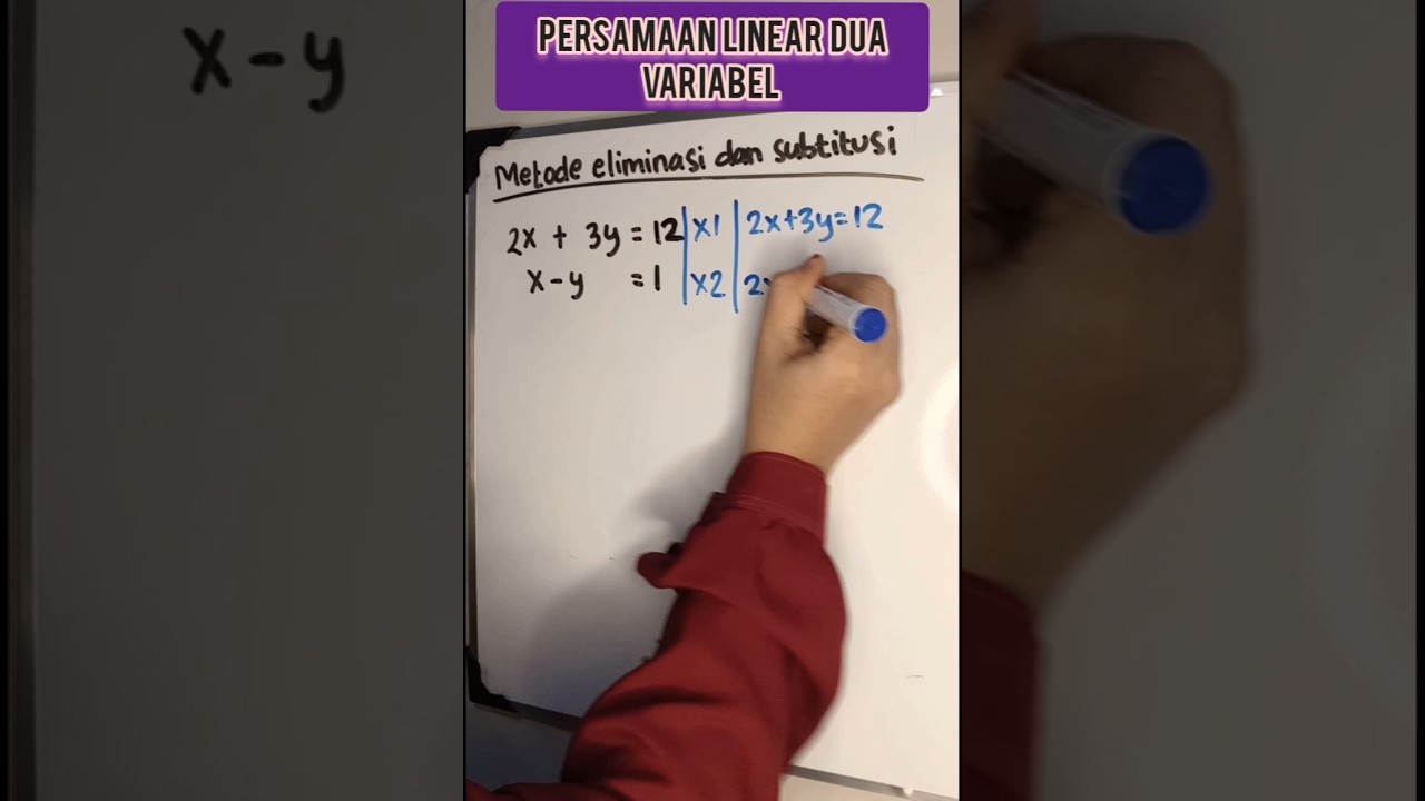 Persamaan Linear dua variabel (metode campuran) #matematika #trikmatematika #shorts