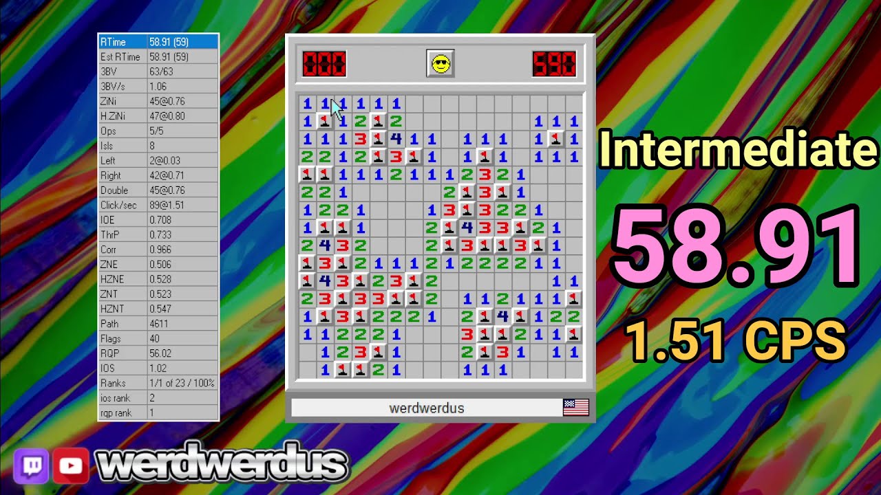 Minesweeper - Intermediate | 0:58.91 - werdwerdus