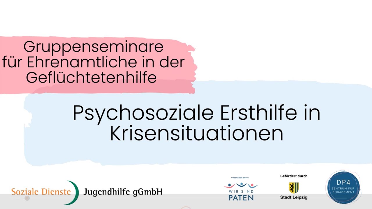 Ehrenamt: Psychosoziale Ersthilfe in Krisensituationen