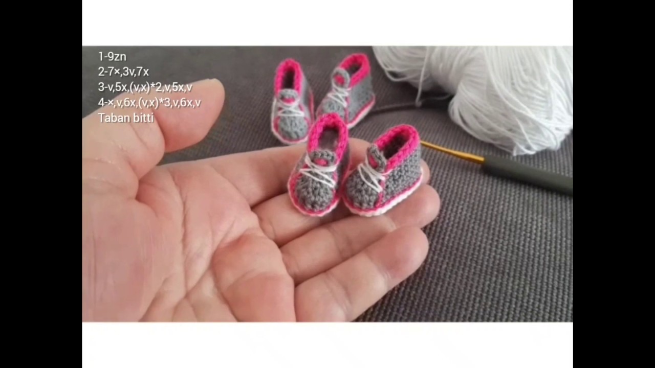 ÖRGÜ BEBEKLERE SPOR AYAKKABI YAPILIŞI