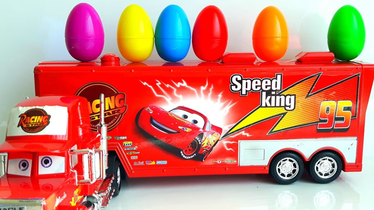 Truck car and surprise eggs toys play