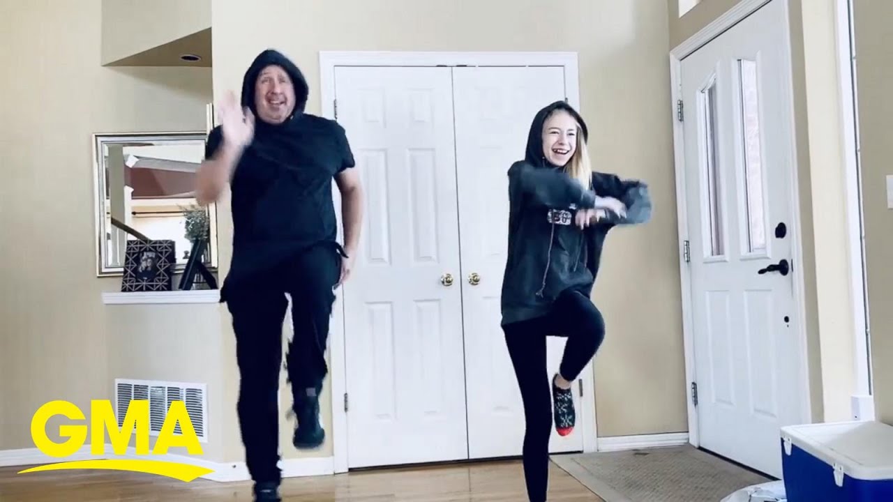 Daddy-daughter dance-off gets competitive in the best way during quarantine l GMA Digital