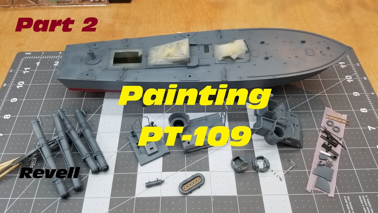 Патрульный торпедный катер PT-109 от Revell в масштабе 1/72. Часть 2, Покраска.