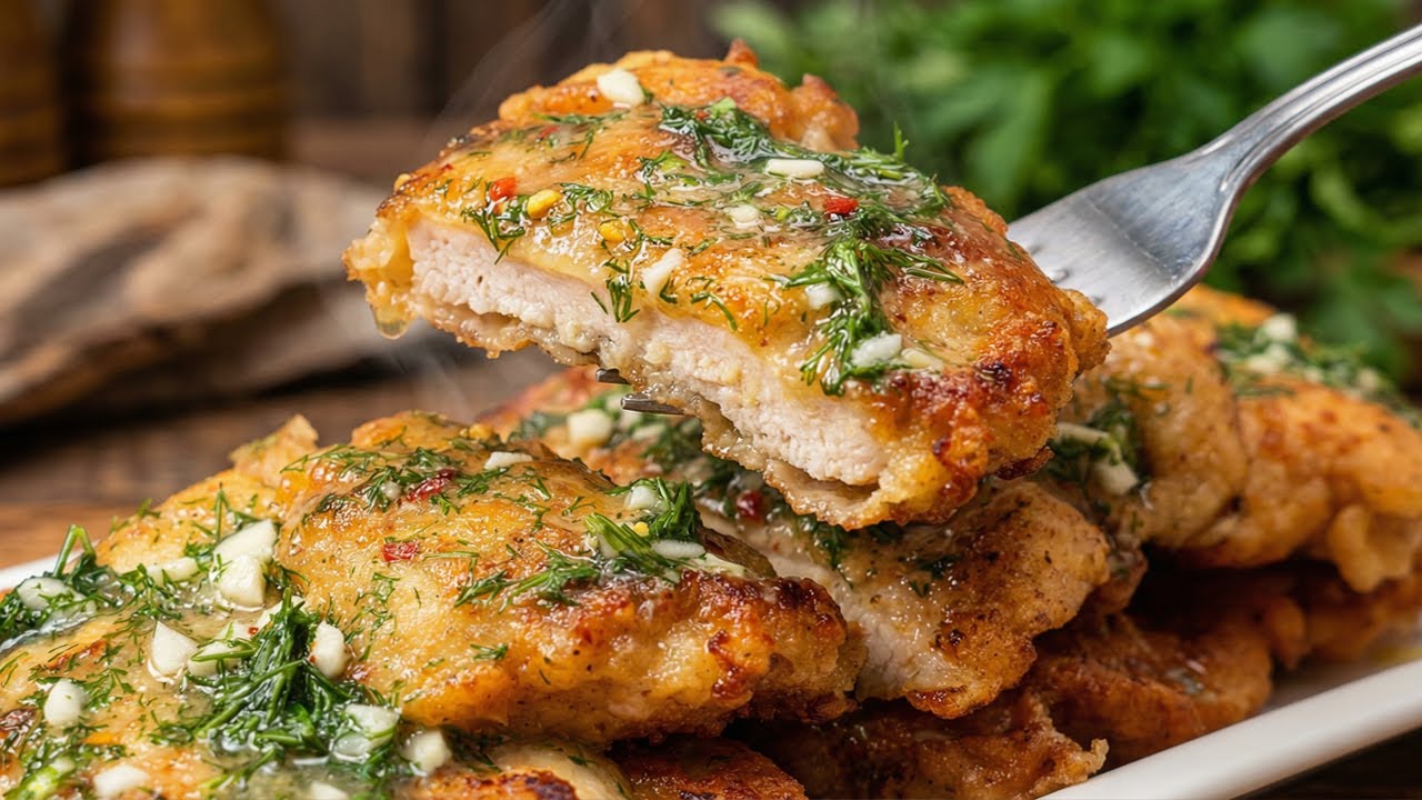 Просто восхитительно! Рецепт сочной куриной грудки с чесноком — потрясающе! Нежная и аппетитная!