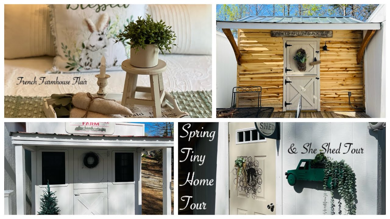 Tiny Home Tour Spring 2022 | She Shed Tour | Easter Tiny Home Tour | My mom’s tiny home tour
