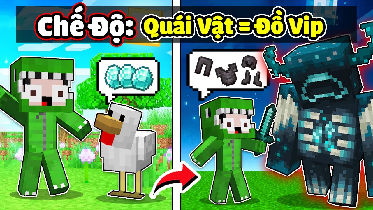 KHANGG BEDWARS THỬ TH&Aacute;CH 24H THỢ SĂN QU&Aacute;I VẬT = ĐỒ VIP NGẪU NHI&Ecirc;N TRONG MINECRAFT TROLL NOOB TEAM