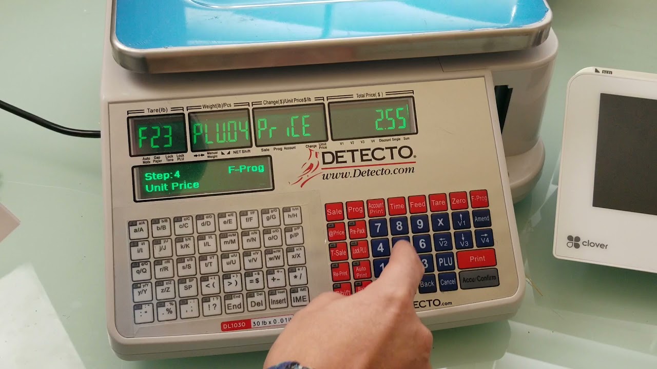 Как добавить товар PLU в весы Detecto DL1030 или DL1060. Демонстрация от www.detectoforclover.com