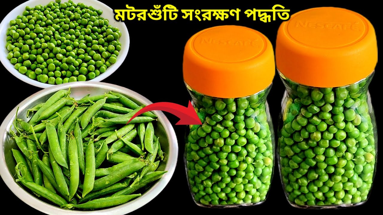 মটরশুঁটি এইভাবে সংরক্ষন করুন সারাবছর ভালো থাকবে আর রান্না করেও খাওয়া যাবে॥ How to store green peas