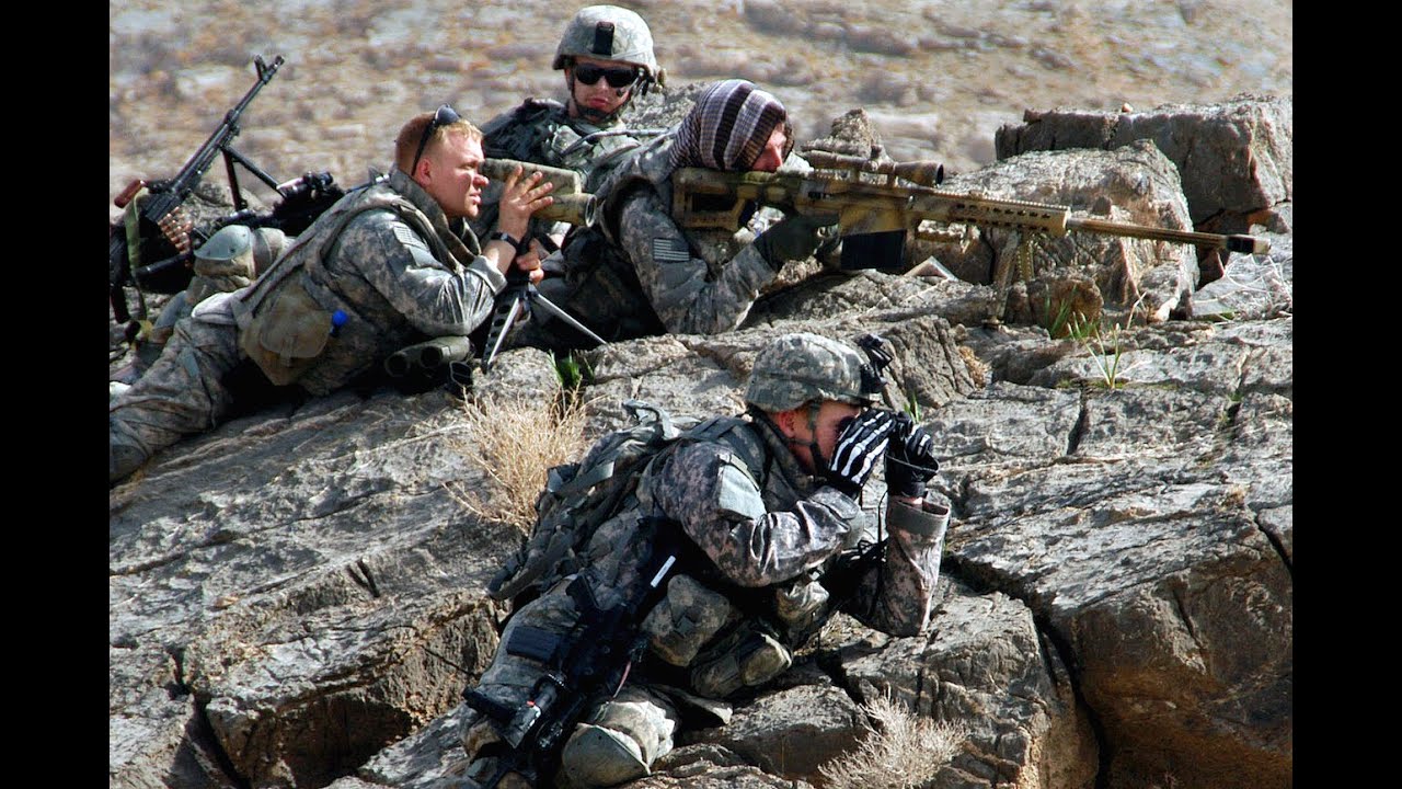 Navy Seals sniper engages Taliban with Barrett M107A1  50 cal rifle