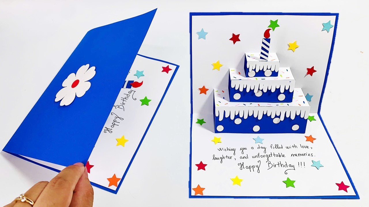 DIY 3D Pop-Up Birthday Cake Greeting Card | Easy Handmade Card Tutorial | DG Handmade