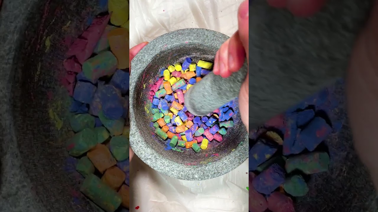 Satisfying CHALK Crush! | Mortar and Pestle ASMR #satisfying #asmr #chalkasmr