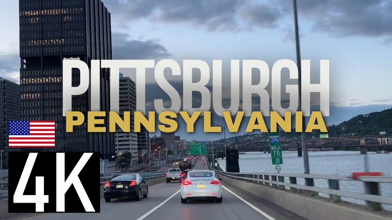 Freeway Road Tour of Pittsburgh, PA in 4K - Driving the Morning Commute in Pittsburgh - Driving Tour