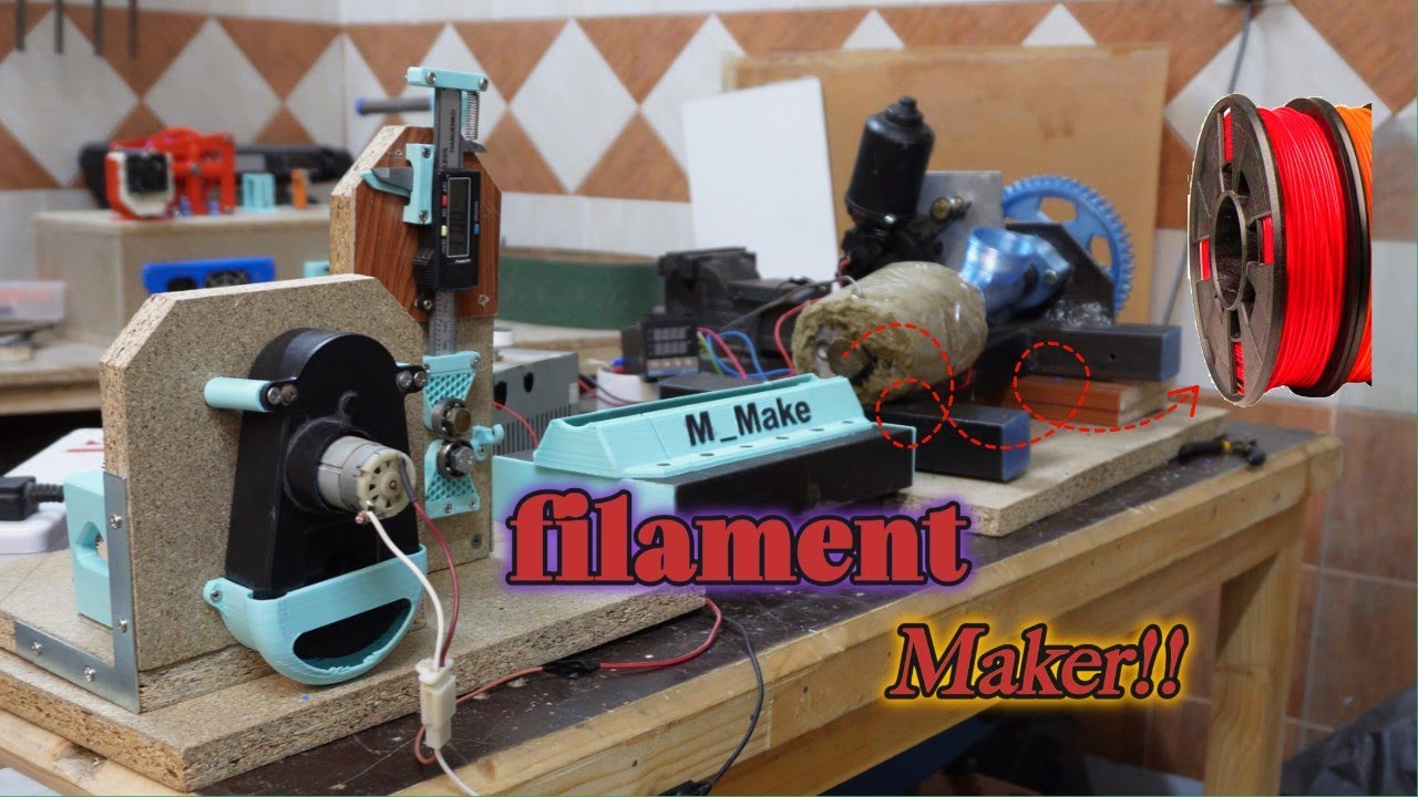 DIY filament extruder |  !! جهاز يعيد تدوير البلاستيك الى خيوط طباعة