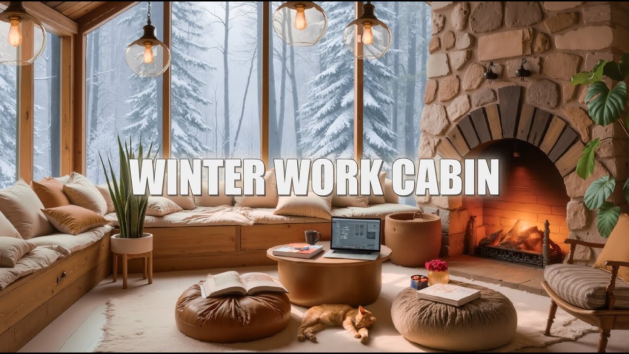 Cozy Winter Cabin Jazz ❄️ Relaxing Smooth Jazz for Focus & Productivity | Winter Cabin Jazz