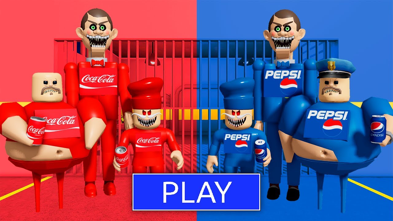 COLA FAMILY BARRY Vs PEPSI FAMILY in BARRY'S PRISON RUN! New Scary Obby (#Roblox)