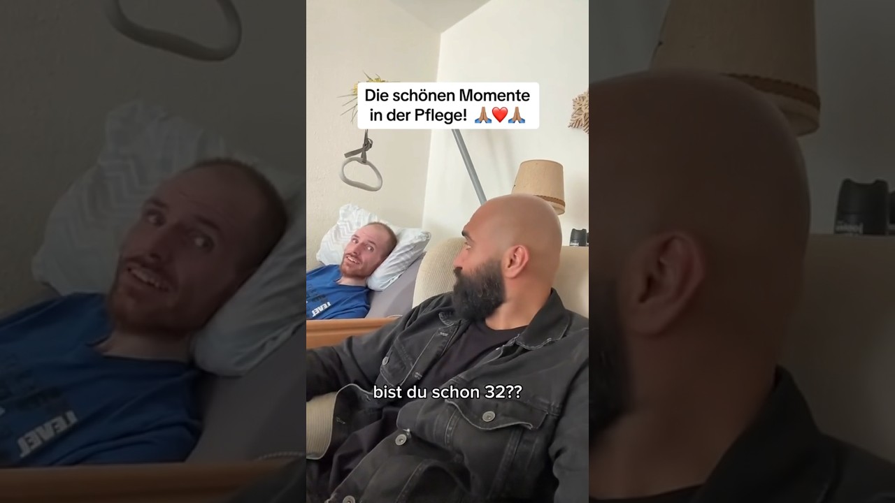 Heiko hat trotz seiner schweren Erkrankung nicht sein Humor verloren ❤️ #pflege #arbeit #patient