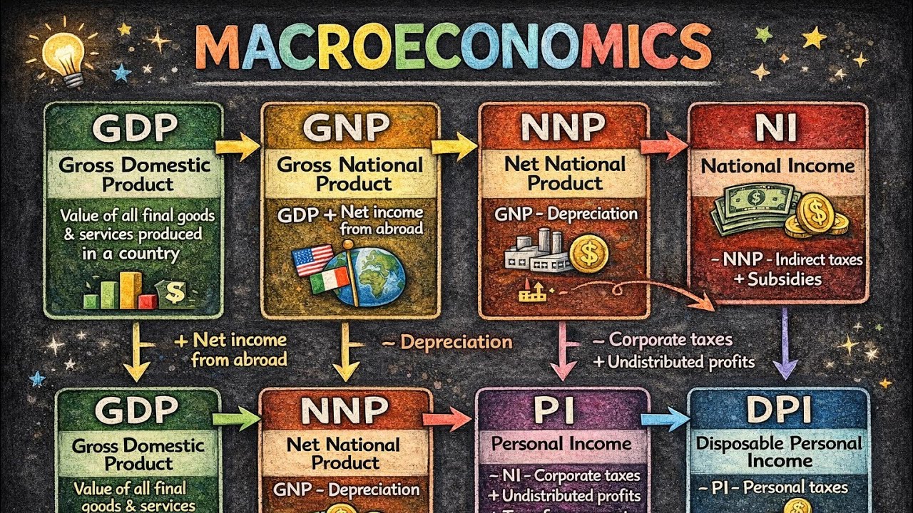Makroiqtisodiyot 1-qism. #Macroeconomics #Economic_flow #GDP #CPI #GNI #GNDI #NNI #NI #PI #PDI