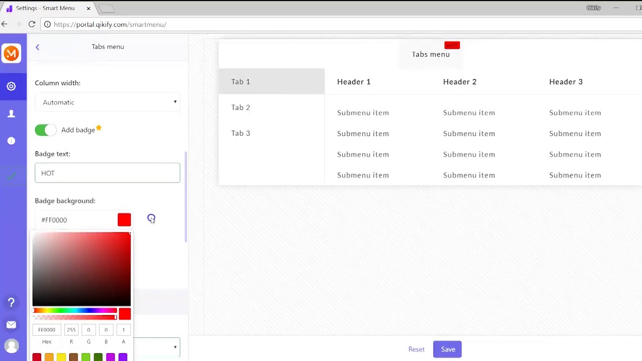 How to create Tab Menu in Shopify - Qikify Smart Menu