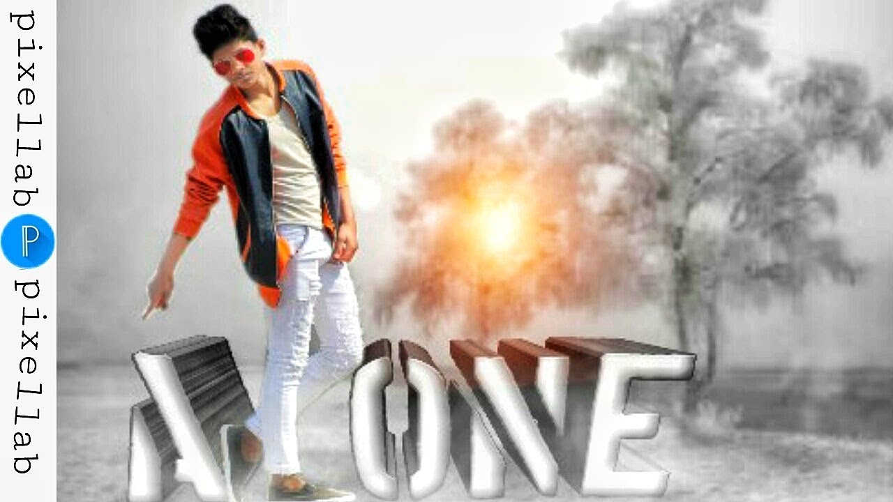 How to Alone pic editing and 3D name logo