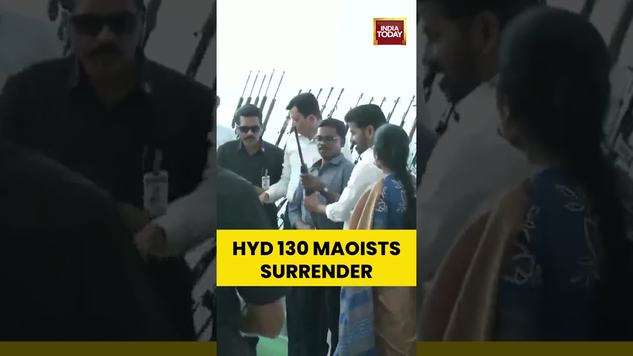 Hyderabad: 130 Maoists Surrendered With Weapons In The Presence Of CM Revanth Reddy | Telangana