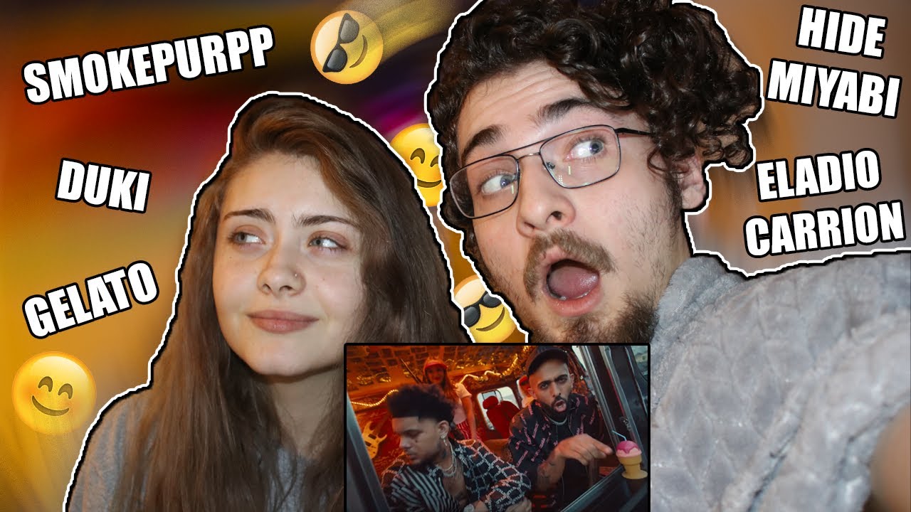 Me and my sister watch Eladio Carrion x Duki x Smokepurpp ft. Hide Miyabi - GELATO (Reaction)