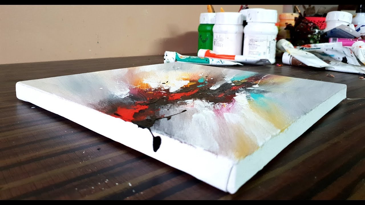 Abstract Painting on Canvas in Acrylics / Demonstration / Project 365 days / Day #069
