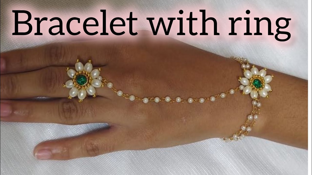 आज एक नवीन design बनवली आहे ती म्हणजे bracelet with ring// maharashtrian handmade jewellery making 