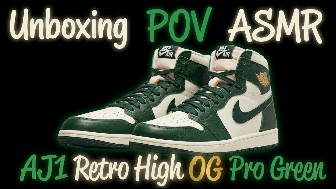 Air Jordan 1 Retro High OG Pro Green Unboxing ASMR | 4K POV | No Talking, No Music